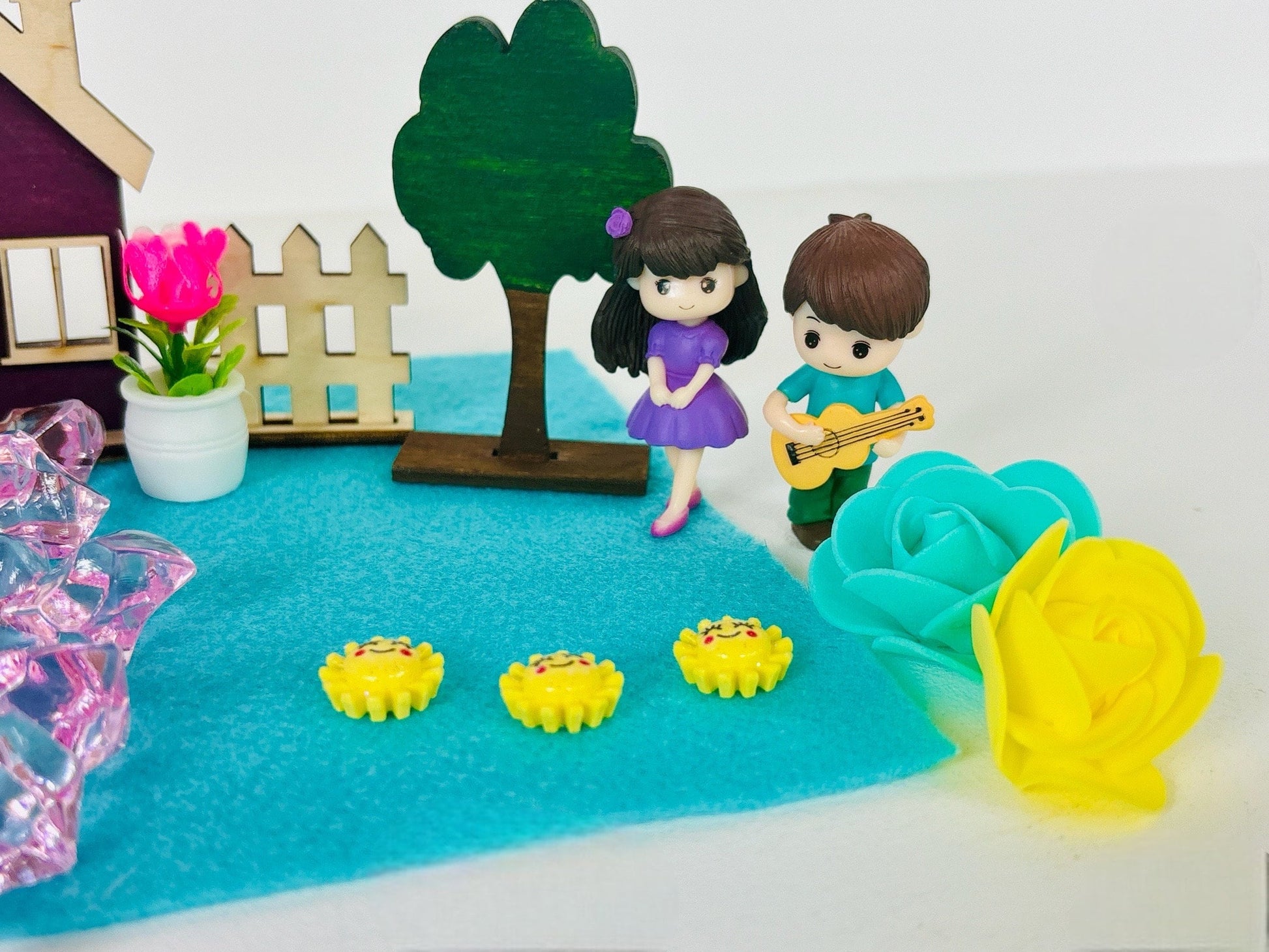 Play House Sensory Kit, Doll House Play Dough Busy Box, House Activity Bin, Birthday Gift for Girls, Music Kinetic Sand Kit