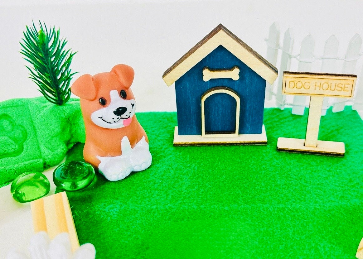 Backyard Pets Play Dough Kit , Dog Sensory Activity Bin, Gift for Girls, Gifts for Boys, Imaginative Play Busy Box, Kinetic Sand Kit