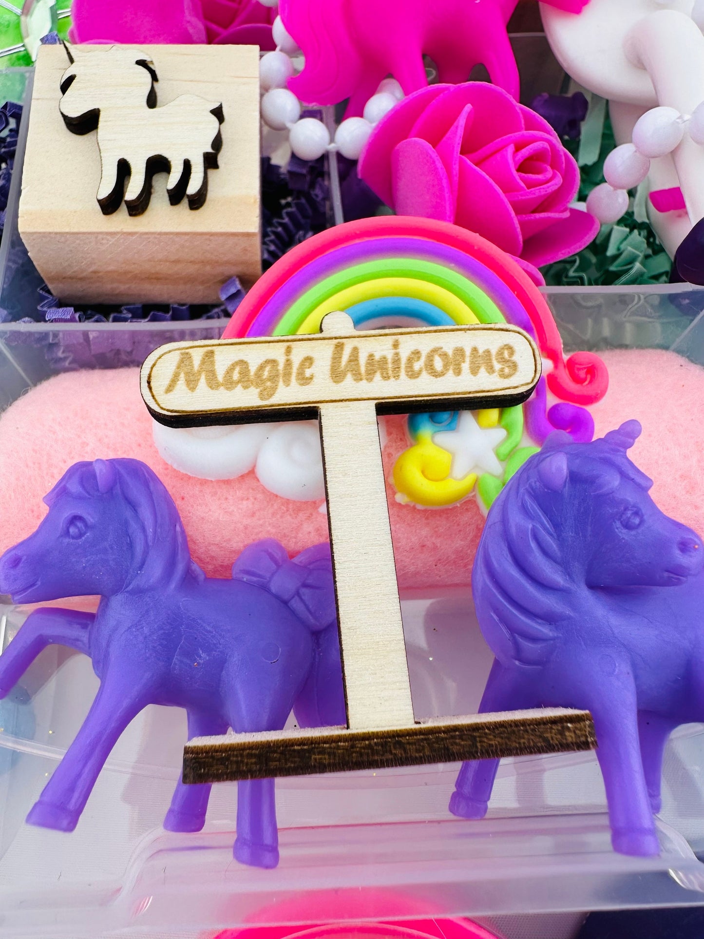 Unicorn Play Dough Sensory Kit, Fairytale Sensory Bin, Unicorn Door Play Dough Activity Box, Montessori Toys, Birthday Gift For Girl
