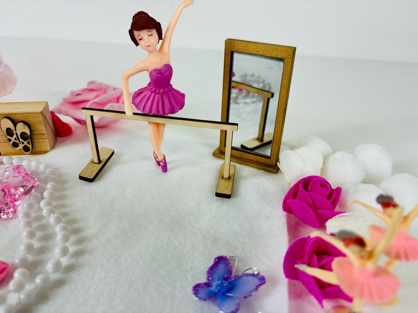 Enchanting Ballerina Princess Sensory Busy Box, Ballet Kinetic Sand Sensory Kit, Dance Inspired Gift for Girls, Imaginative Play Bin